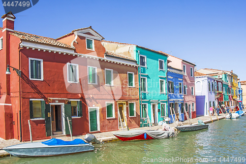 Image of Houses with Colorful facade in Burano, Venice, Italy