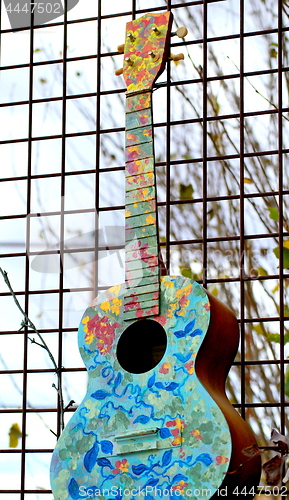 Image of Colorful acoustic guitar.