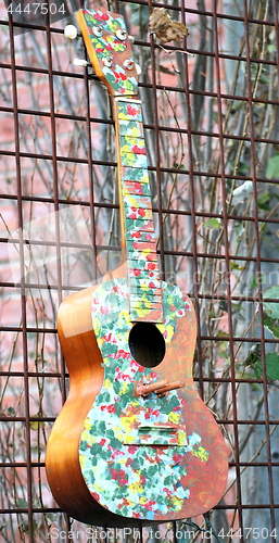 Image of Colorful acoustic guitar.