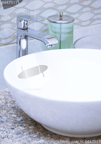 Image of Sink and water tap at home