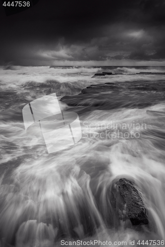 Image of Stormy weather coastal seascape