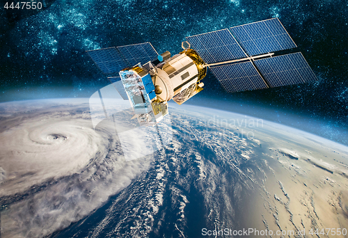 Image of Space satellite monitoring from earth orbit weather from space, 