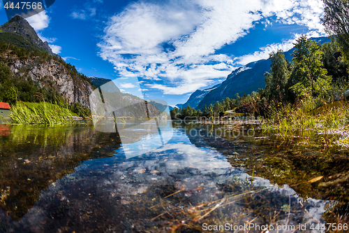 Image of lovatnet lake Beautiful Nature Norway.