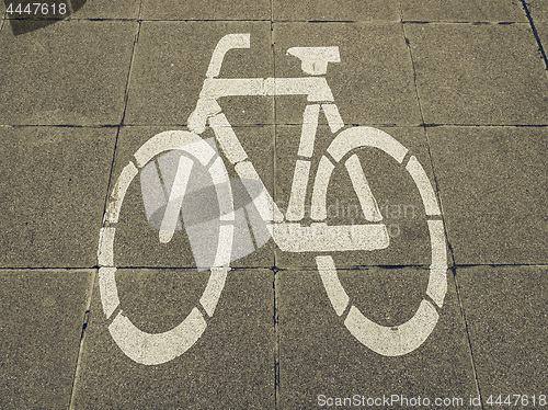 Image of Vintage looking Bike lane sign