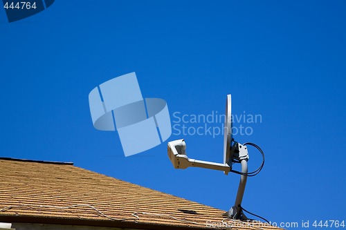 Image of Satellite Dish in Blue Sky