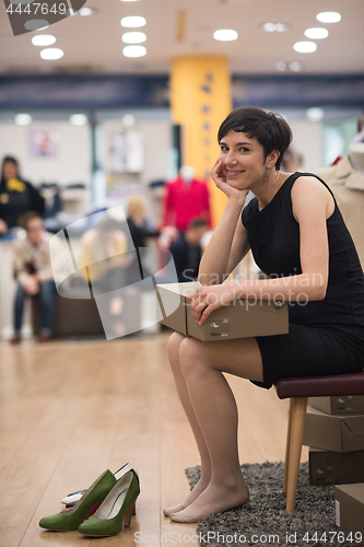 Image of Woman Trying New Shoes