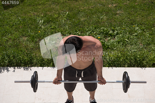 Image of man doing morning exercises