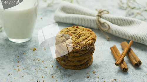 Image of Sweet cookies and glass of milk