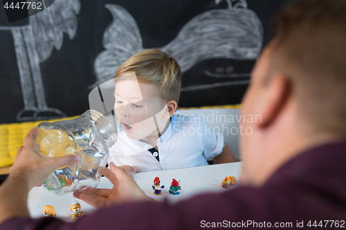 Image of Cute little toddler boy at child therapy session.