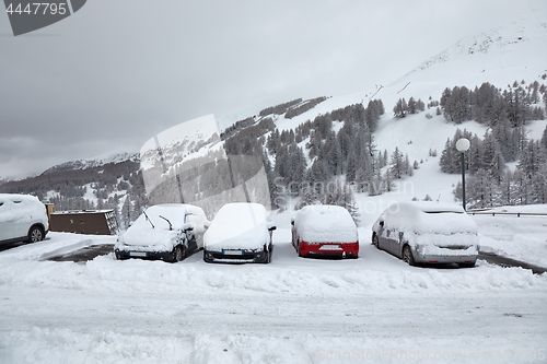 Image of Winter snowy parking