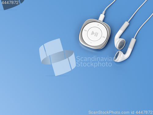 Image of Music player and wired earphones