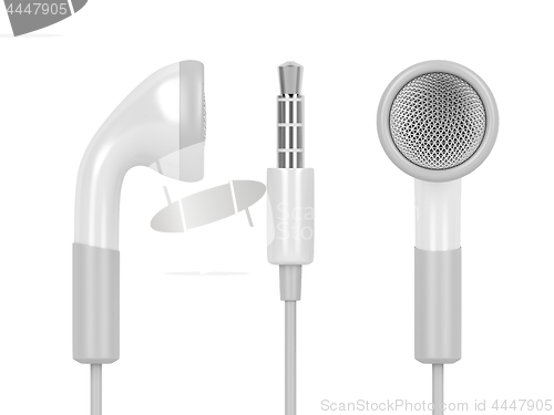 Image of White wired earphones