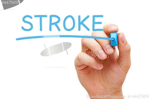 Image of Stroke Handwritten With Blue Marker