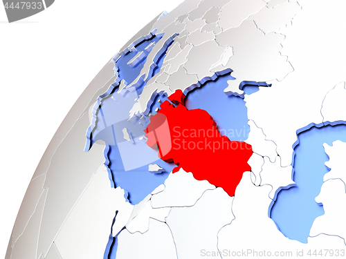 Image of Turkey on modern shiny globe