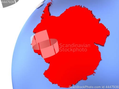 Image of Antarctica on modern shiny globe