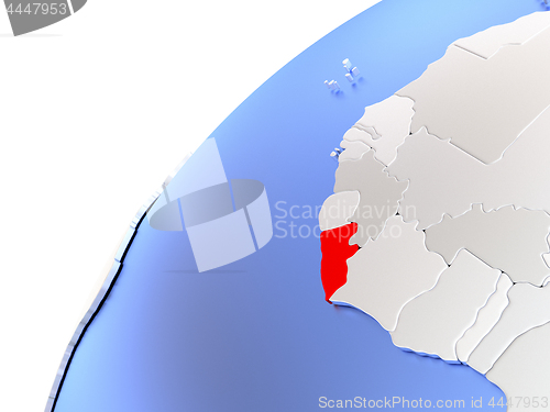 Image of Liberia on modern shiny globe