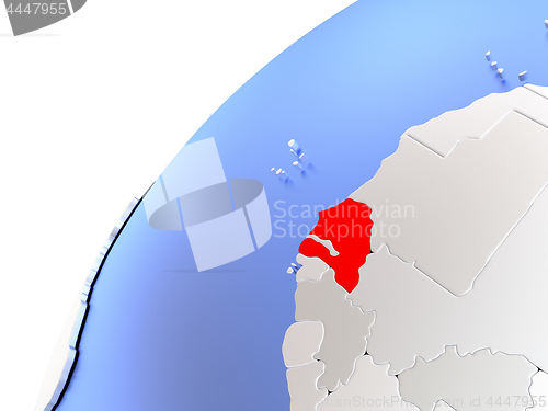 Image of Senegal on modern shiny globe