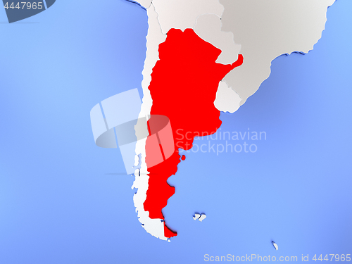 Image of Argentina in red on map