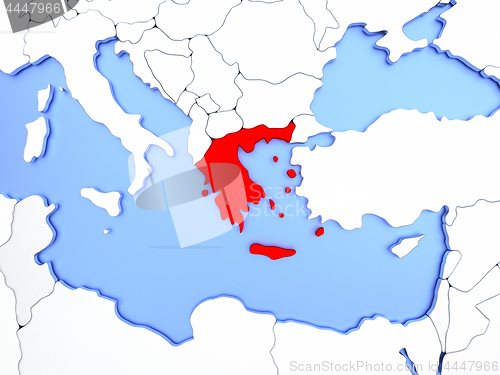 Image of Greece in red on map