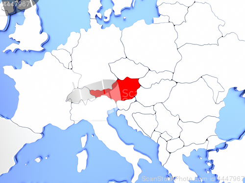 Image of Austria in red on map