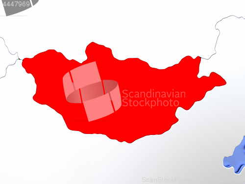 Image of Mongolia in red on map