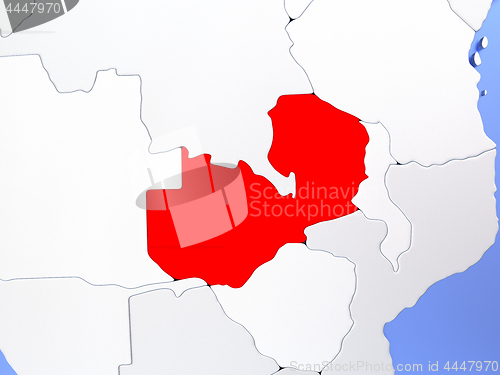 Image of Zambia in red on map