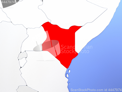 Image of Kenya in red on map