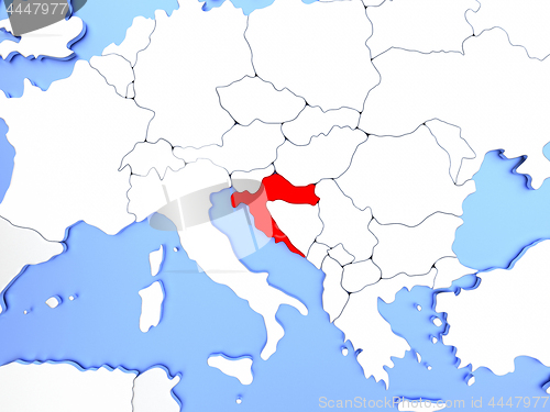 Image of Croatia in red on map