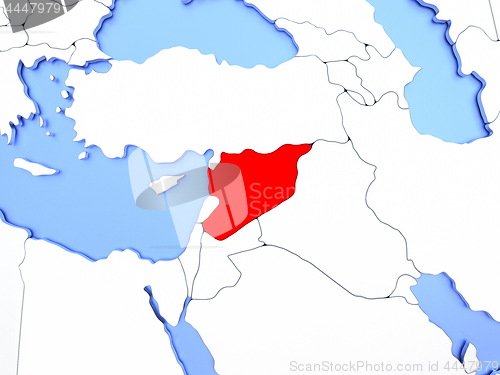 Image of Syria in red on map