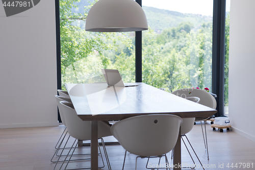 Image of laptop on a kitchen table