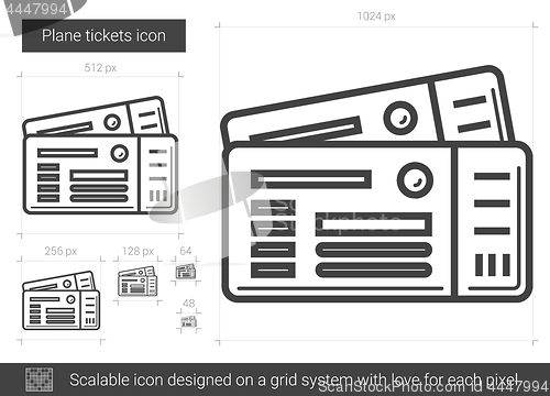 Image of Plane tickets line icon.