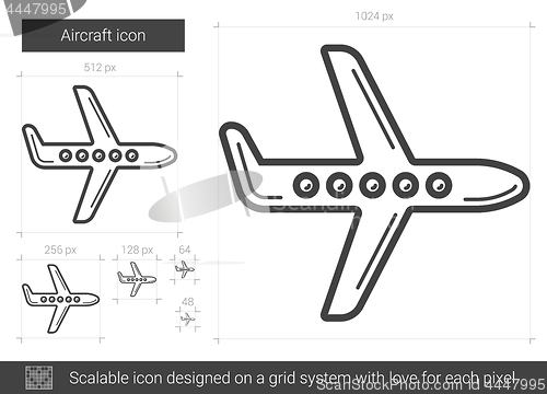 Image of Aircraft line icon.