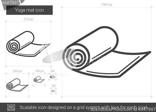 Image of Yoga mat line icon.