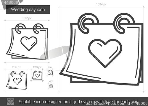 Image of Wedding day line icon.