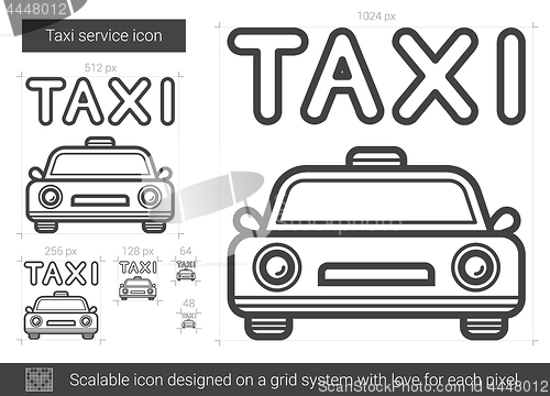 Image of Taxi service line icon.