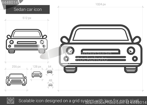 Image of Sedan car line icon.