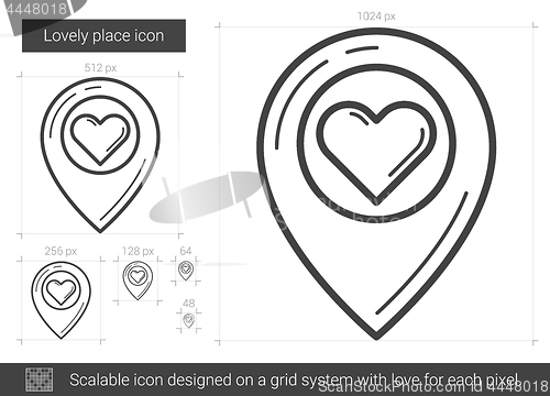 Image of Lovely place line icon.