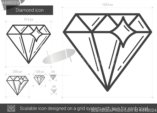 Image of Diamond line icon.