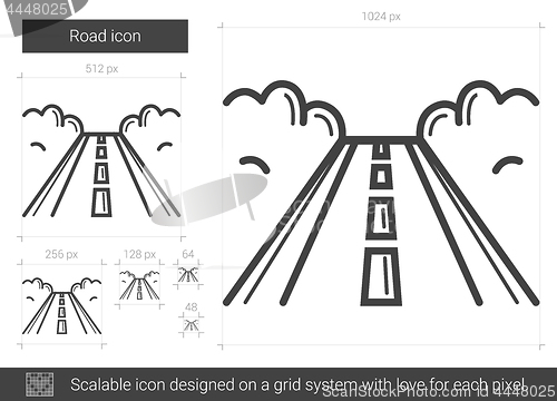 Image of Road line icon.