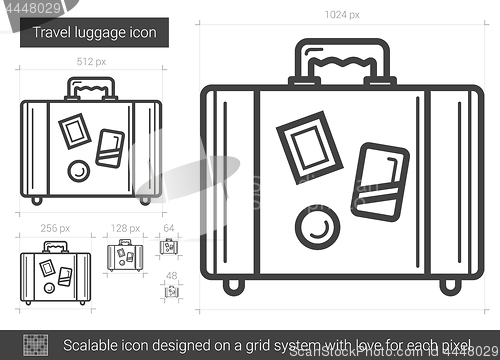 Image of Travel luggage line icon.