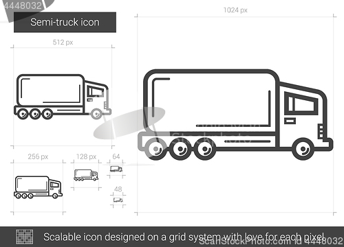 Image of Semi-truck line icon.