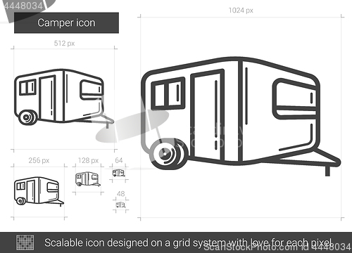 Image of Camper line icon.