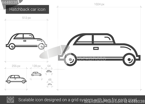 Image of Hatchback car line icon.