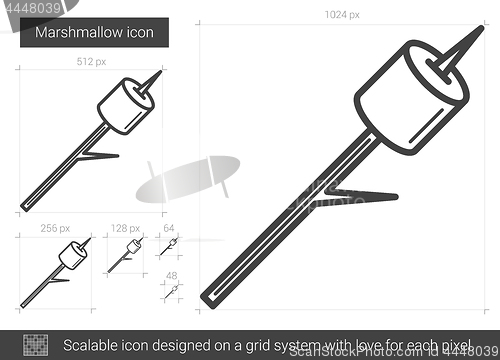 Image of Marshmallow line icon.