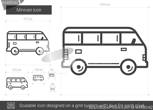 Image of Minivan line icon.