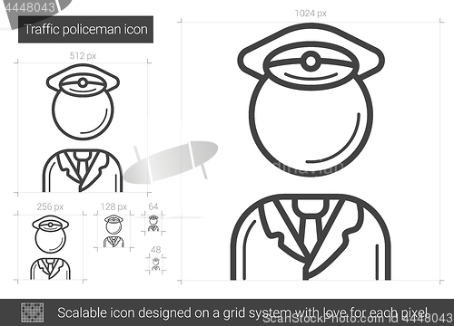 Image of Traffic policeman line icon.