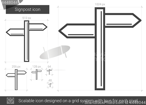 Image of Signpost line icon.