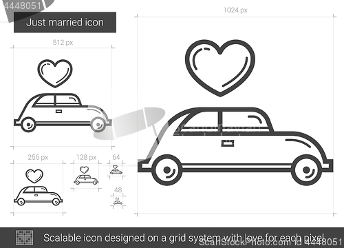 Image of Just married line icon.