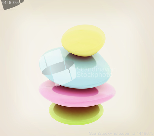 Image of Spa stones. 3D illustration. Vintage style