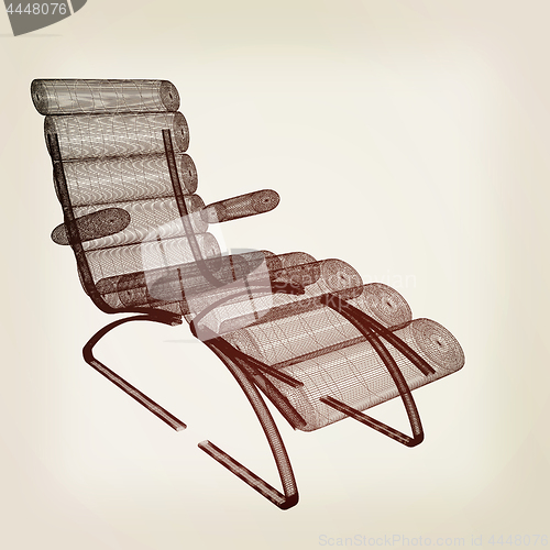 Image of Medical chair for cosmetology. 3d illustration. Vintage style